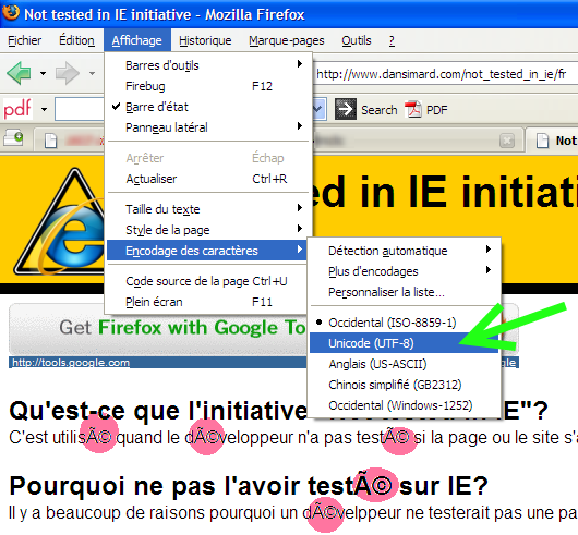 Problème unicode Problème unicode